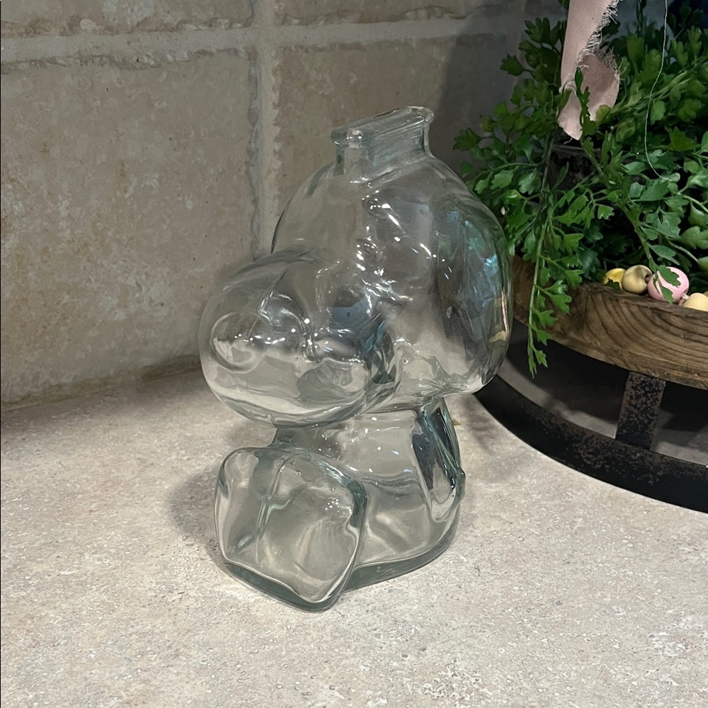 Snoopy  Clear Glass Bank